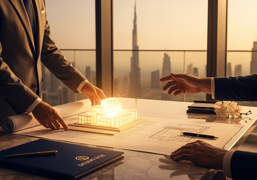 A modern architectural building in Dubai