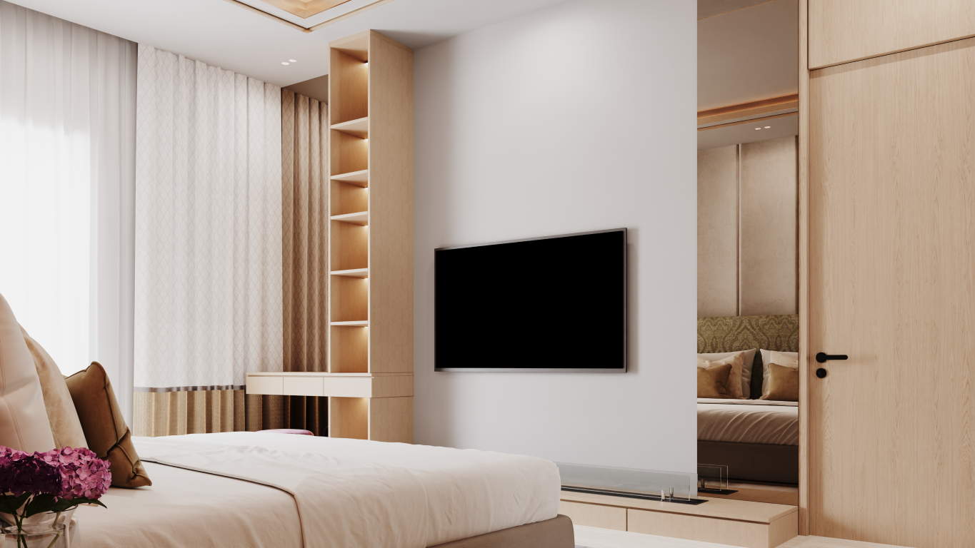 1BR UNIT_Bedroom Media Wall